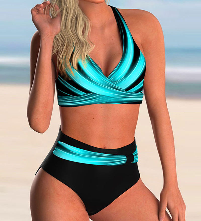 Liliana - Bikini Set with Crossed Neckline and Print