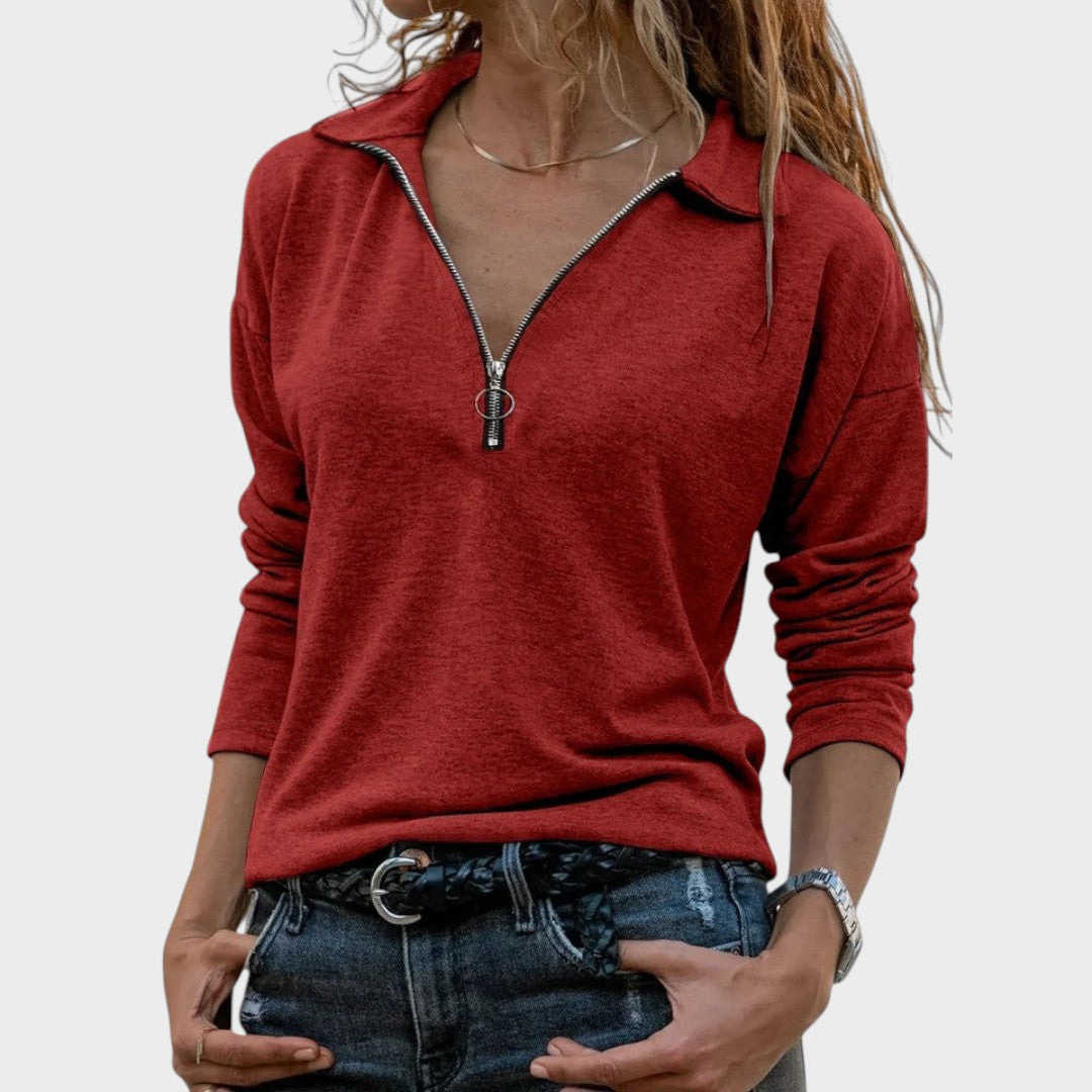 Dulce | Fine Knit Zip Sweater