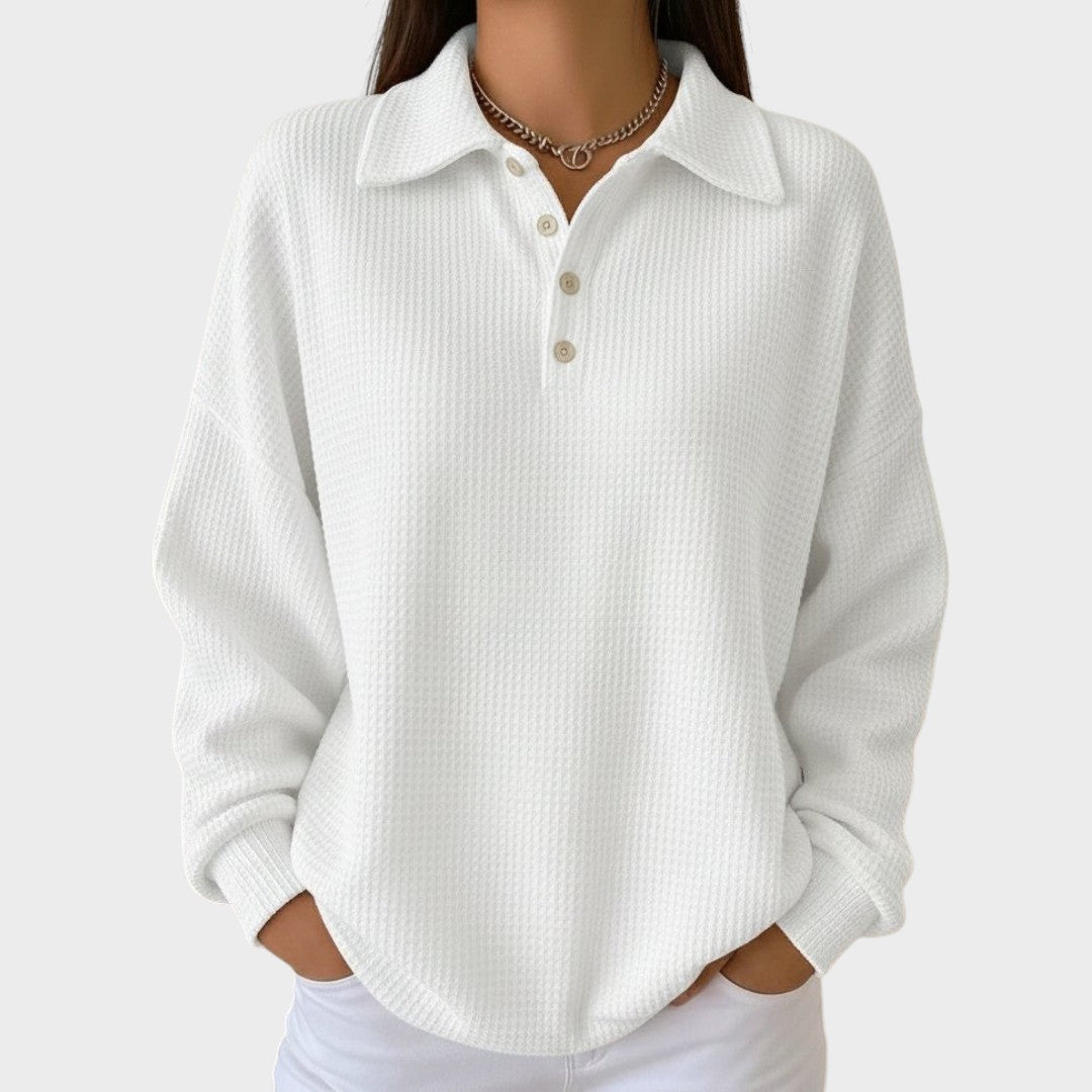 Ava | Knit Polo with Collar