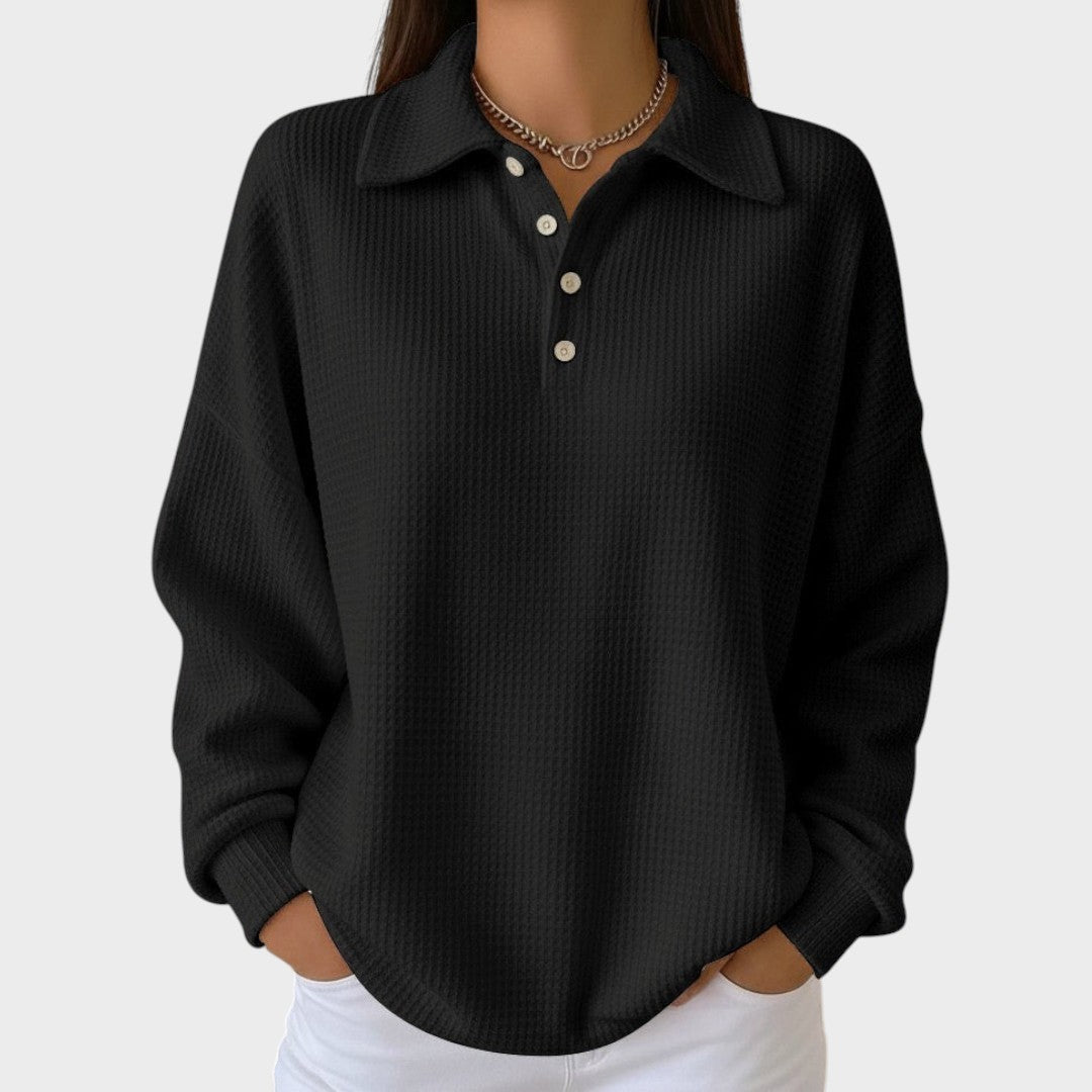 Ava | Knit Polo with Collar