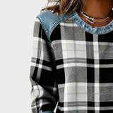 Iva | Sweater with Denim Details