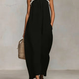 Carmen | Maxi Dress with Colour Blocks and Spaghetti Straps