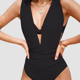 White - Luxury Sculpting Swimsuit with Deep V-Neck
