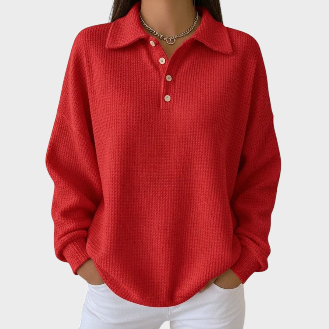 Ava | Knit Polo with Collar