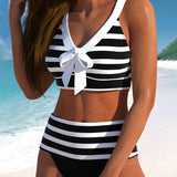 Victory - High-Waisted Striped Bikini