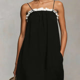 Carmen | Maxi Dress with Colour Blocks and Spaghetti Straps