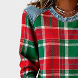 Iva | Sweater with Denim Details