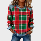 Iva | Sweater with Denim Details