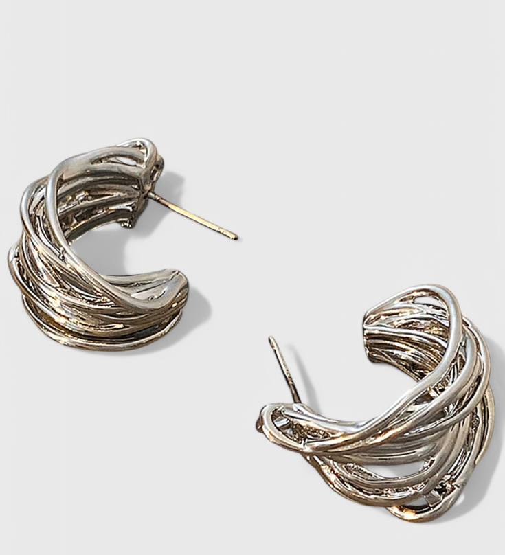 C-Shaped Hoop Earrings