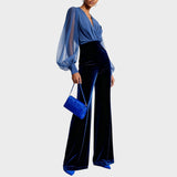 Grimelda | Velvet Jumpsuit with V-Neck
