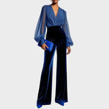 Grimelda | Velvet Jumpsuit with V-Neck