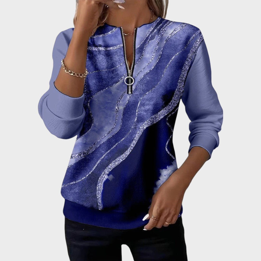 Vânia | Zip-Up Sweater with Print