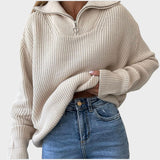Eliana | High Neck Knitted Sweater with Zip