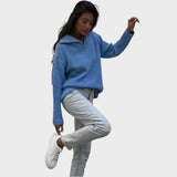 Eliana | High Neck Knitted Sweater with Zip