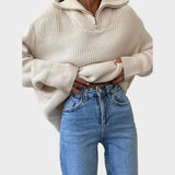 Eliana | High Neck Knitted Sweater with Zip