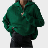 Eliana | High Neck Knitted Sweater with Zip
