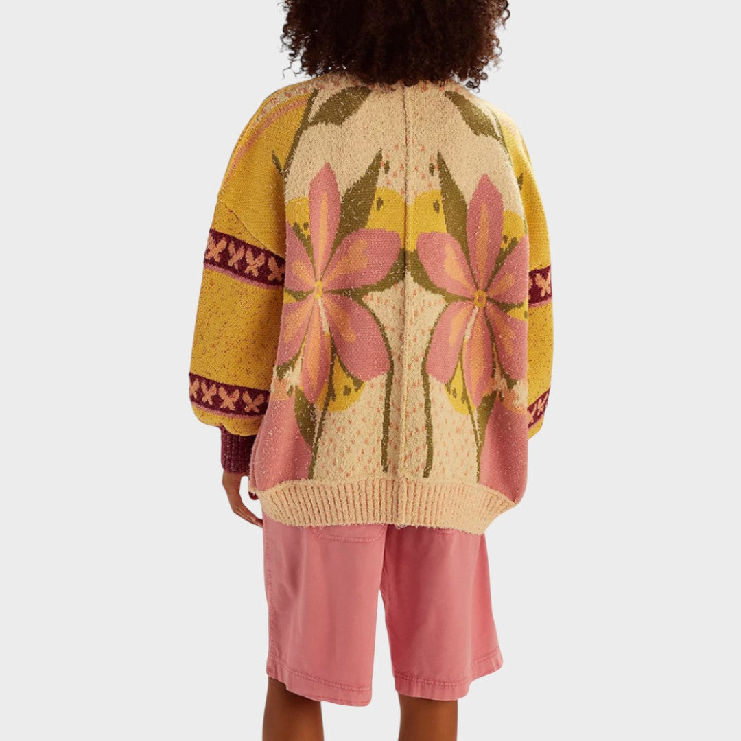 Isa | Floral Pattern Knitted Cardigan