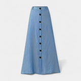 Long Semi-Transparent Skirt with Opening