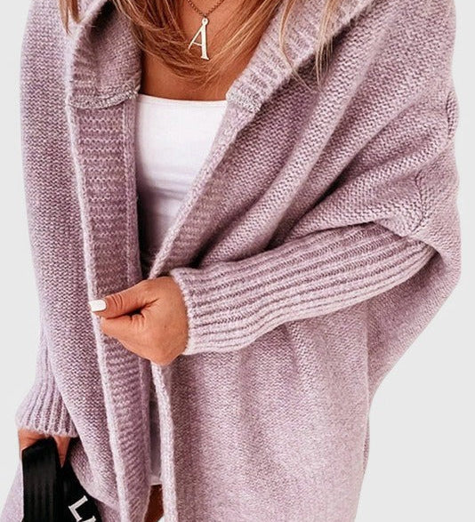 Oversized Hooded Knit Cardigan