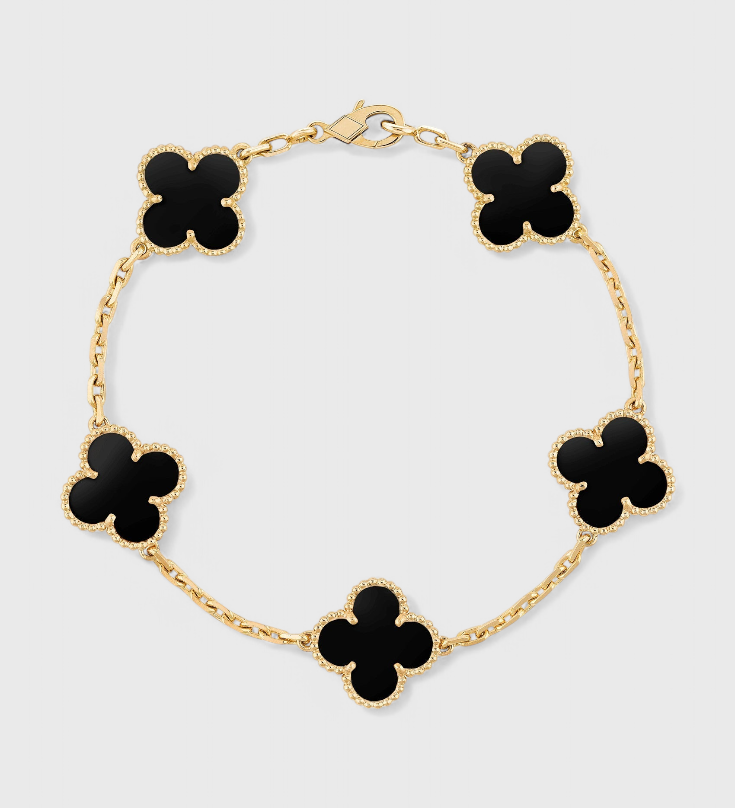 Clover Motif Bracelet with Elegance in Gold Plating
