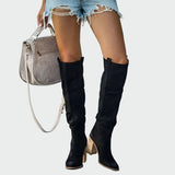 Knee-high leather orthopaedic boots