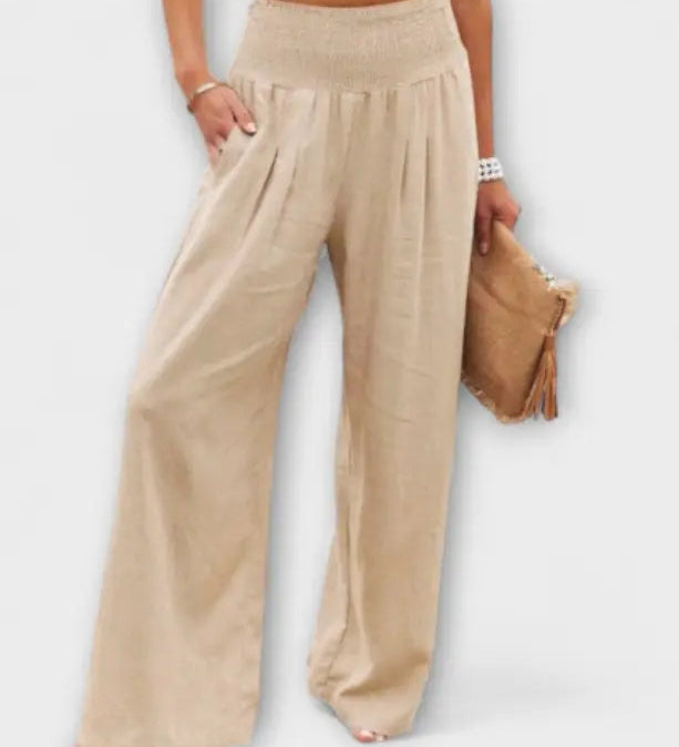 Thearya - Loose Casual Linen Trousers