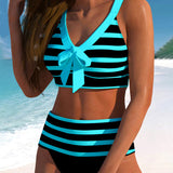 Victory - High-Waisted Striped Bikini