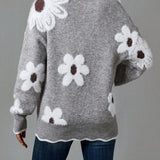 PAULA | ELEGANT FLORAL SWEATER WITH V-NECK