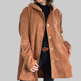 Adriana | Casual Velvet Hooded Jacket for Autumn Season