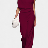 Etta Asymmetrical Fluid Leg Jumpsuit