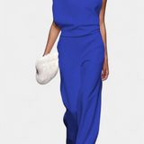 Etta Asymmetrical Fluid Leg Jumpsuit