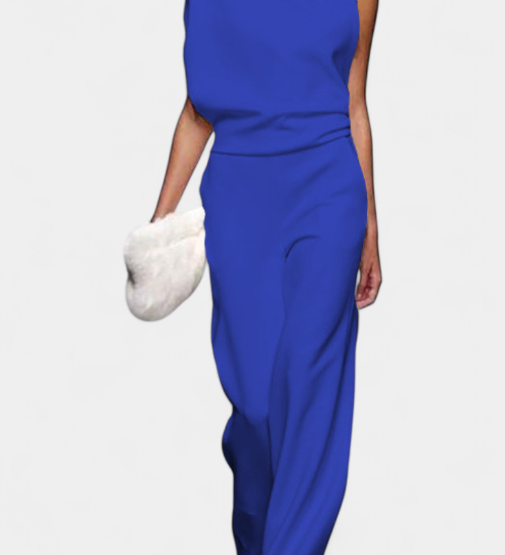 Etta Asymmetrical Fluid Leg Jumpsuit