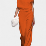 Etta Asymmetrical Fluid Leg Jumpsuit