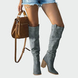 Knee-high leather orthopaedic boots