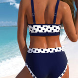 Elisabete - High-Waisted Bikini with Polka Dots and Patchwork Design