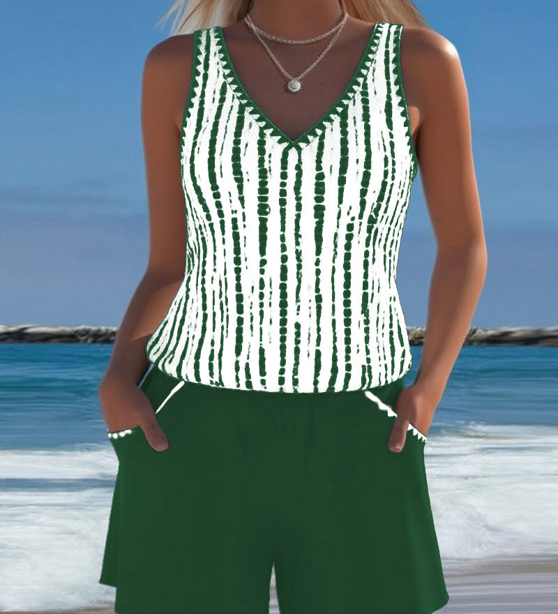 Amélia - Relaxed swimsuit with pocket and V-neck
