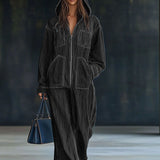 Tiria Long Sleeve Hooded Jumpsuit