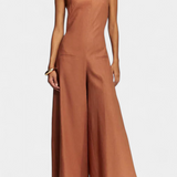 Belén Wide-Leg Halter Jumpsuit with Radiant Fall