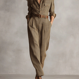Celia - Check Print Jumpsuit with Sophisticated Details
