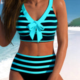 Victory - High-Waisted Striped Bikini