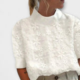 Marta | High Neck Blouse with Elegant Embroidered Design