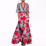 Valentina | Elegant Maxi Dress with Deep V-Neck