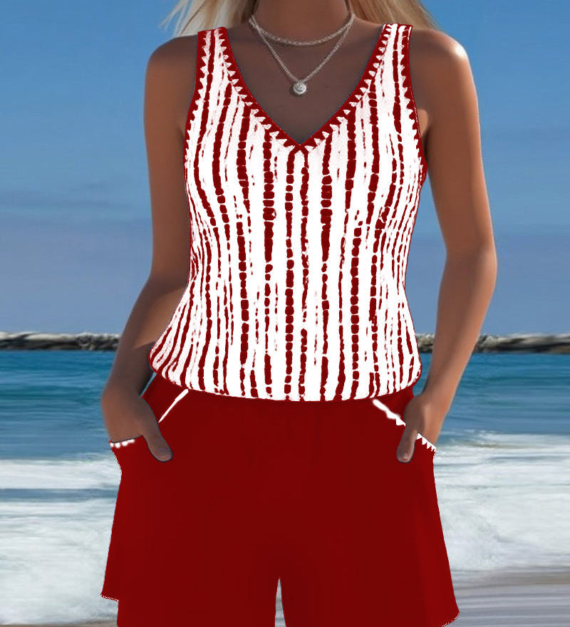 Amélia - Relaxed swimsuit with pocket and V-neck