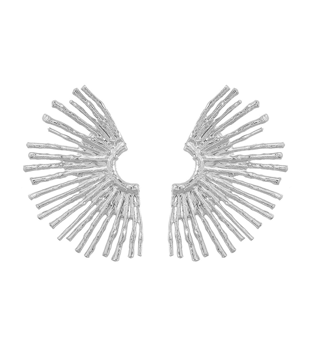 Metal Earrings with Wavy Edge