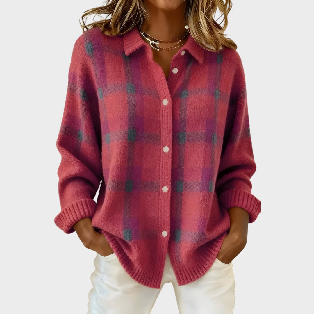 Rocío | Checkered Cardigan in Knitted Fabric