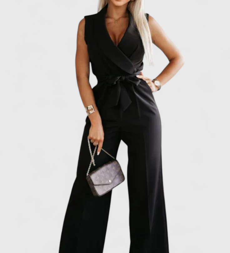 Elegant Sleeveless Montserrat Mono with Bow and Flowing Fall