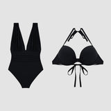 White - Luxury Sculpting Swimsuit with Deep V-Neck