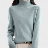 Sapphire - Solid High Neck Sweater