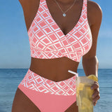 Sara - Two-Piece Bikini with Diamond Cut and Pattern