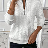 Amalie - Women's Cable Knit Zip Sweater